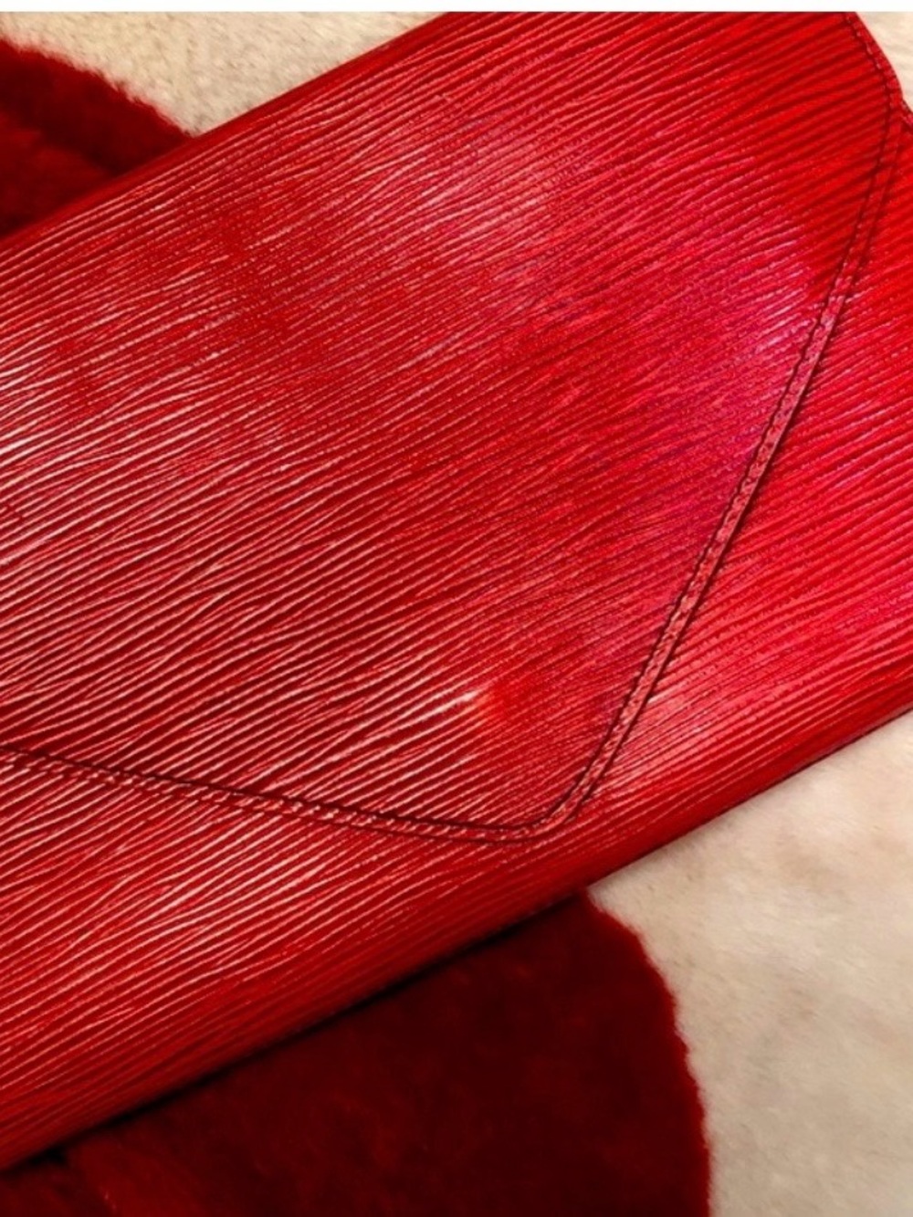 Louis Vuitton Red Epi Art Deco Clutch